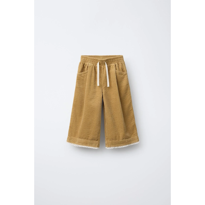 ВЕЛЬВЕТОВЫЕ БРЮКИ-КЮЛОТЫ С КРУЖЕВОМ