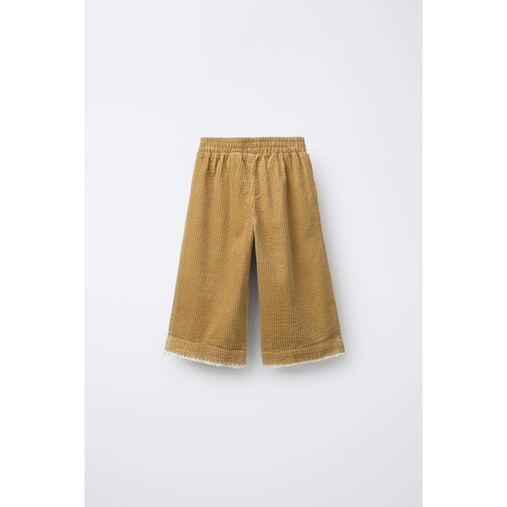 ВЕЛЬВЕТОВЫЕ БРЮКИ-КЮЛОТЫ С КРУЖЕВОМ