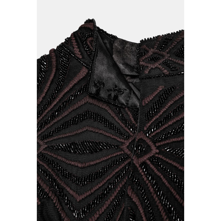 ТОП ИЗ ТЮЛЯ С БАХРОМОЙ И БУСИНАМИ