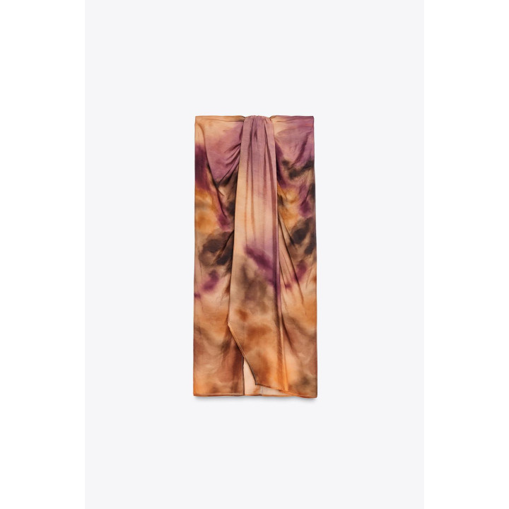 ПАРЕО ИЗ ТКАНИ С ПРИНТОМ С УЗЛОМ