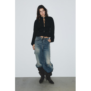 БЛУЗА ИЗ КРЕПА С БАРХАТНЫМИ БАНТАМИ