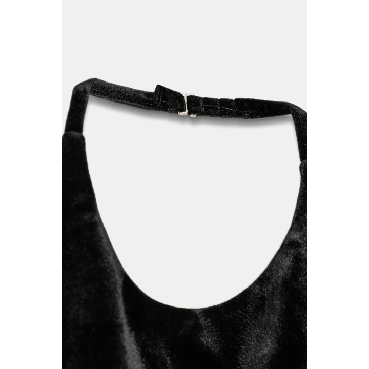 ТОП ИЗ БАРХАТА С ГОРЛОВИНОЙ ХАЛТЕР И СБОРКАМИ