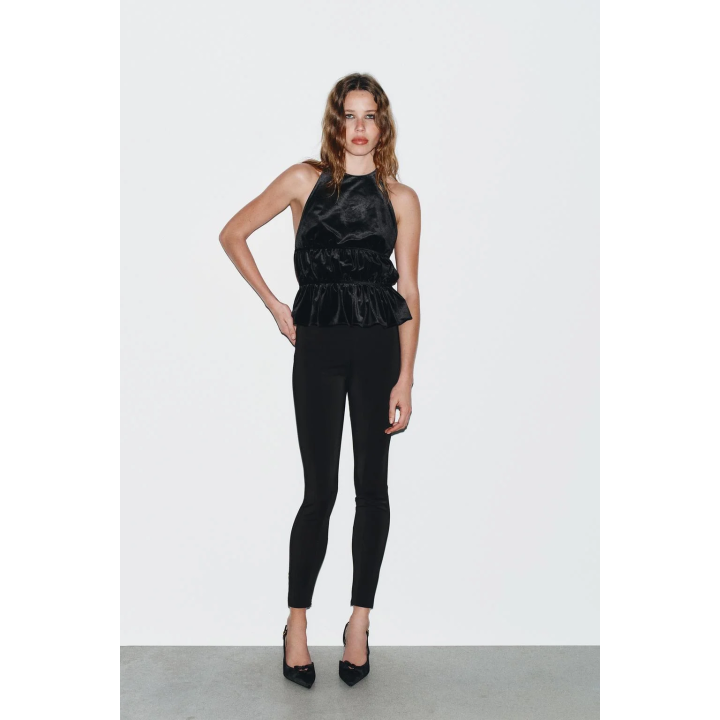 ТОП ИЗ БАРХАТА С ГОРЛОВИНОЙ ХАЛТЕР И СБОРКАМИ