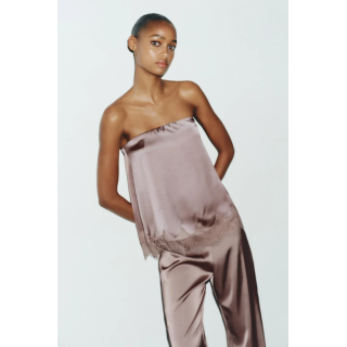 АТЛАСНЫЙ ТОП С КРУЖЕВОМ