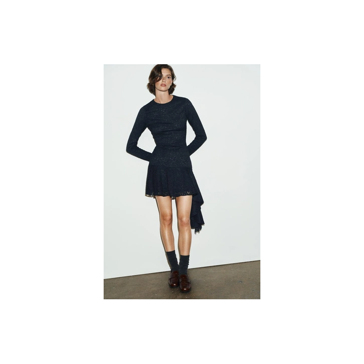 КРУЖЕВНОЕ ПЛАТЬЕ МИДИ С ВОЛАНАМИ