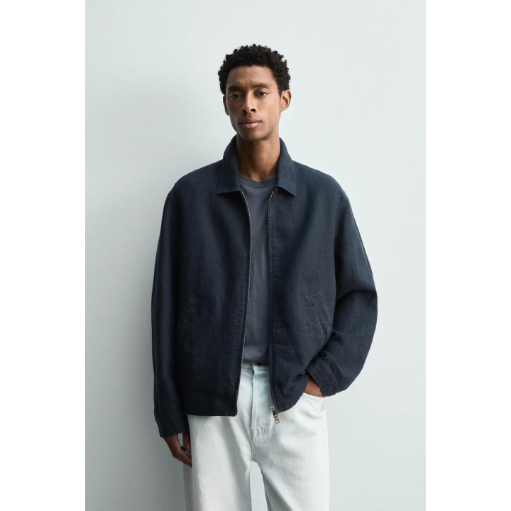 КУРТКА КЛАССИЧЕСКОГО КРОЯ ИЗ 100% ЛЬНА