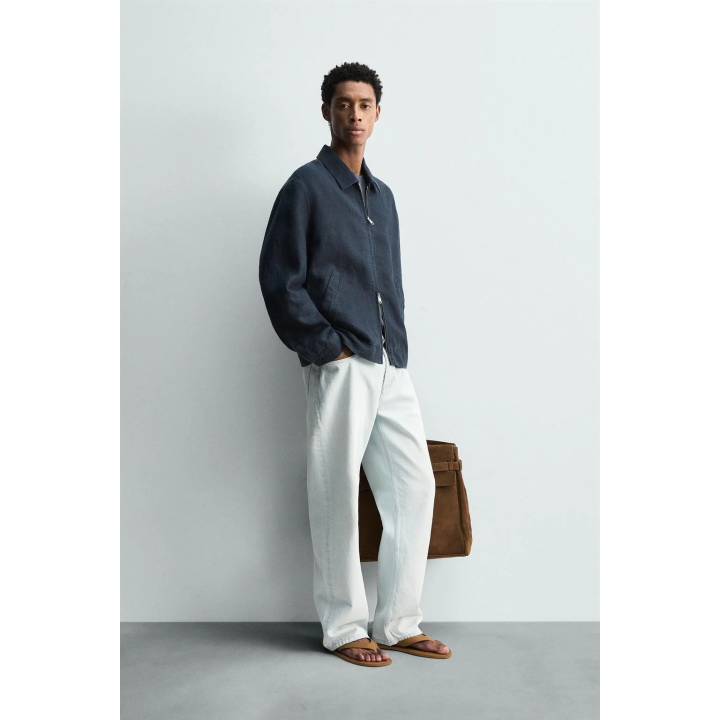 КУРТКА КЛАССИЧЕСКОГО КРОЯ ИЗ 100% ЛЬНА