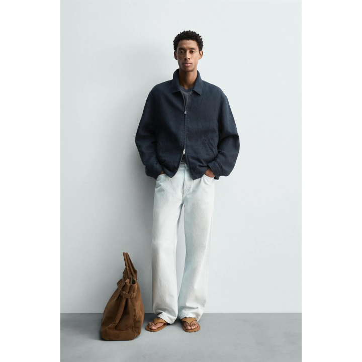 КУРТКА КЛАССИЧЕСКОГО КРОЯ ИЗ 100% ЛЬНА