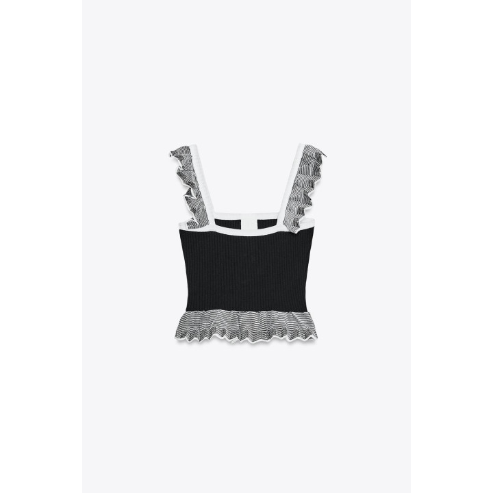 ТРИКОТАЖНЫЙ ТОП В РУБЧИК