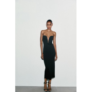 Платье миди с декольте сердце