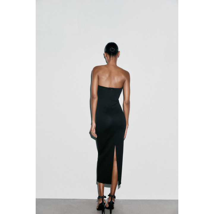 Платье миди с декольте сердце