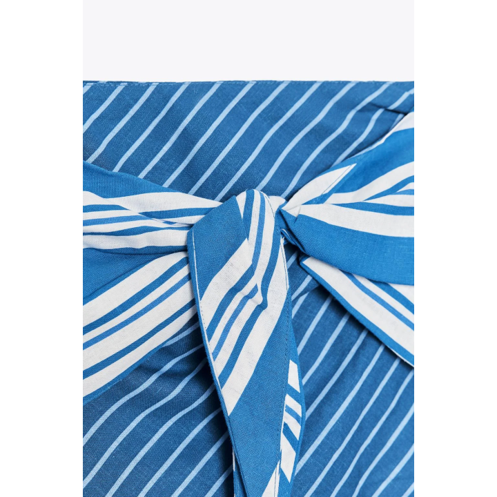 ПОЛОСАТЫЙ ЛЬНЯНОЙ ТОП БЕЗ БРЕТЕЛЕЙ