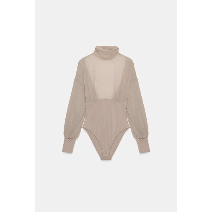 Боди из горгетты с деталями на спине