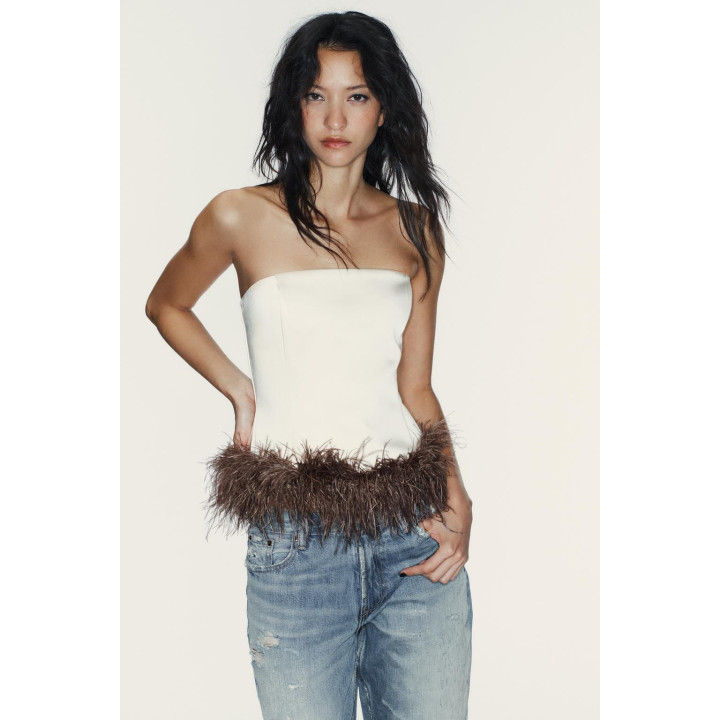 Топ бандо с перьями