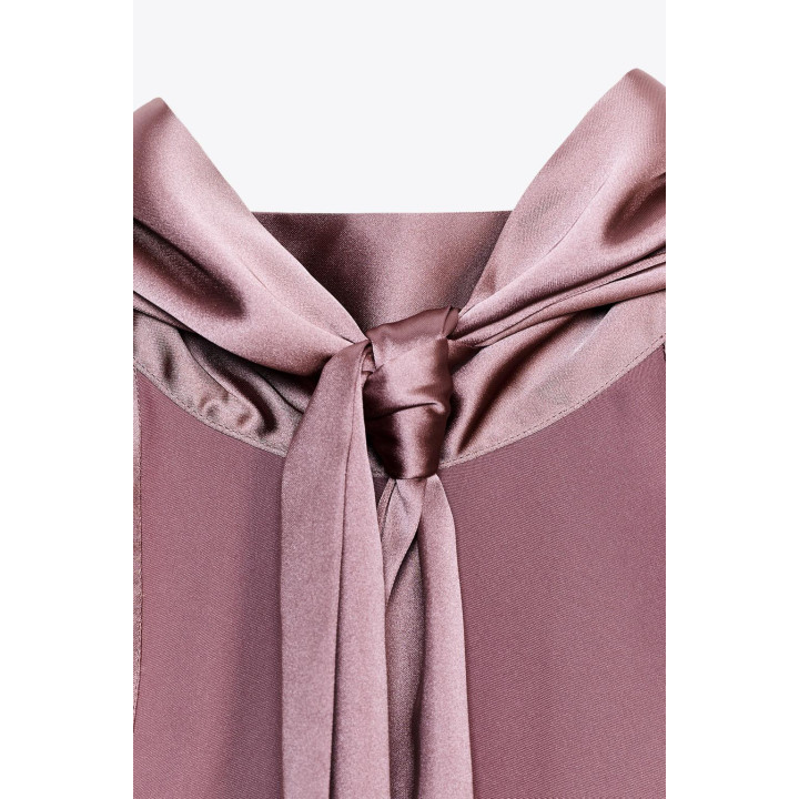 АТЛАСНЫЙ ТОП С ГОРЛОВИНОЙ ХАЛТЕР