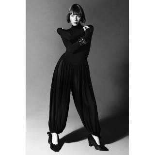 Комбинированный комбинезон объемного кроя