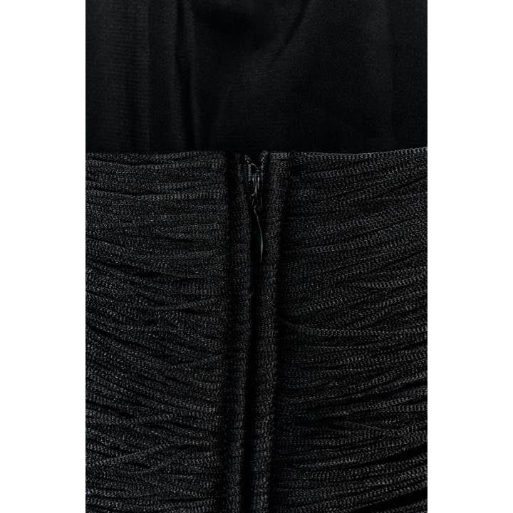 ПЛАТЬЕ МИДИ С ДЕТАЛЬЮ ИЗ ИСКУССТВЕННОГО МЕХА