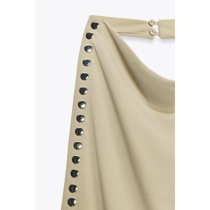 ПЛАТЬЕ ХАЛТЕР С ДЕКОРОМ