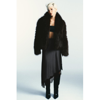 АТЛАСНАЯ ЮБКА С КРУЖЕВОМ