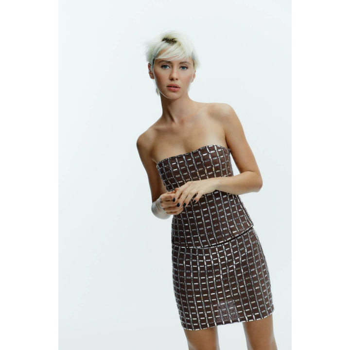 МИНИ-ЮБКА СО СТРАЗАМИ