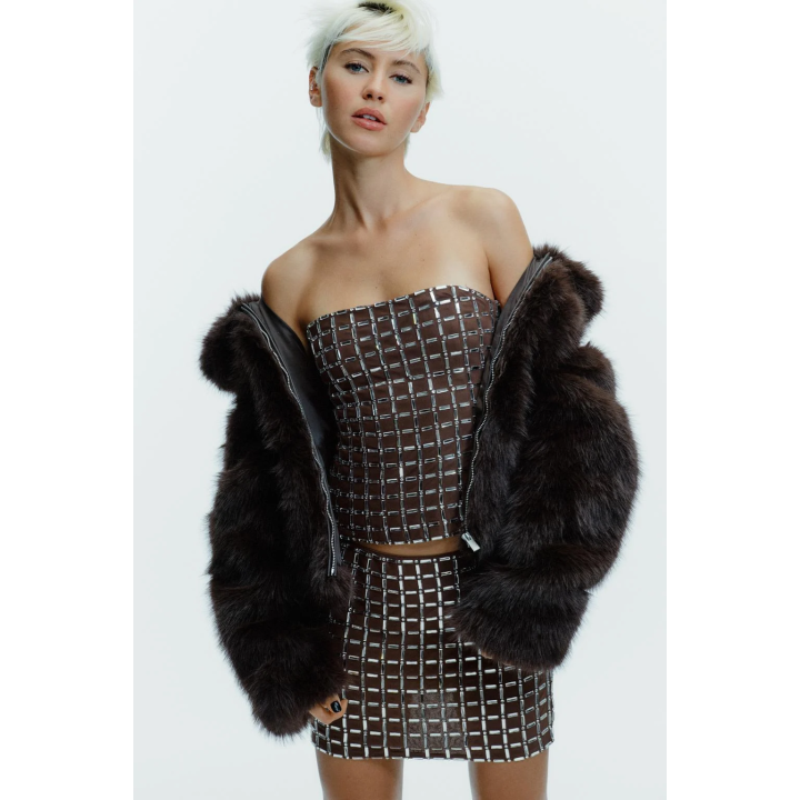 МИНИ-ЮБКА СО СТРАЗАМИ