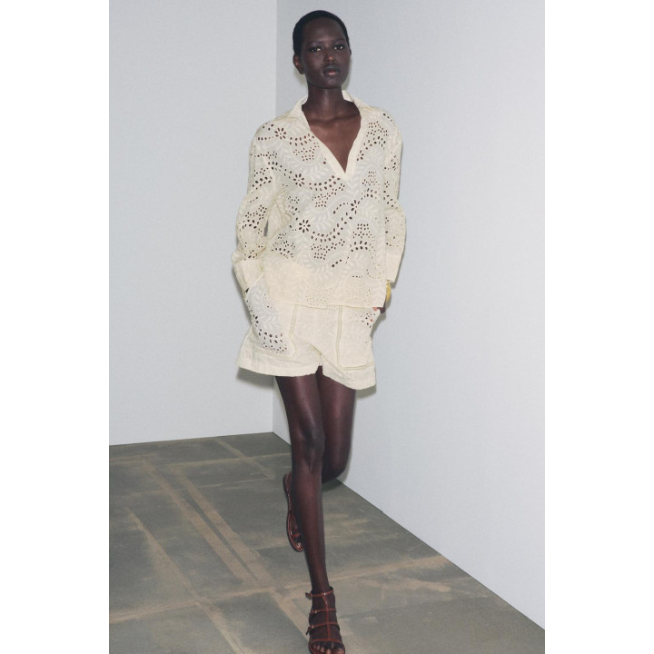 РУБАШКА С ВЫШИВКОЙ И ПЕРФОРАЦИЕЙ — ZW COLLECTION