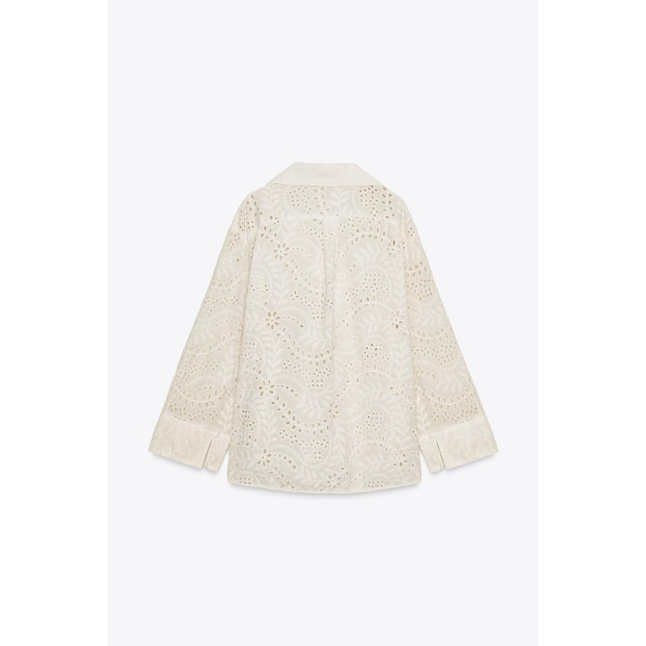 РУБАШКА С ВЫШИВКОЙ И ПЕРФОРАЦИЕЙ — ZW COLLECTION