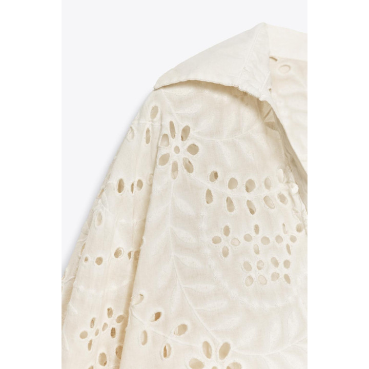 РУБАШКА С ВЫШИВКОЙ И ПЕРФОРАЦИЕЙ — ZW COLLECTION