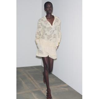 БЕРМУДЫ С ПЕРФОРИРОВАННОЙ ВЫШИВКОЙ — ZW COLLECTION