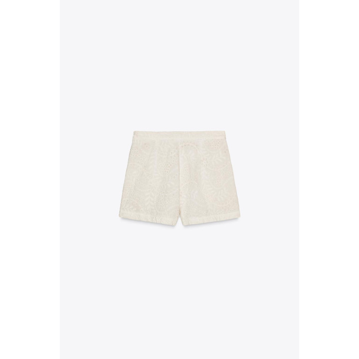 БЕРМУДЫ С ПЕРФОРИРОВАННОЙ ВЫШИВКОЙ — ZW COLLECTION