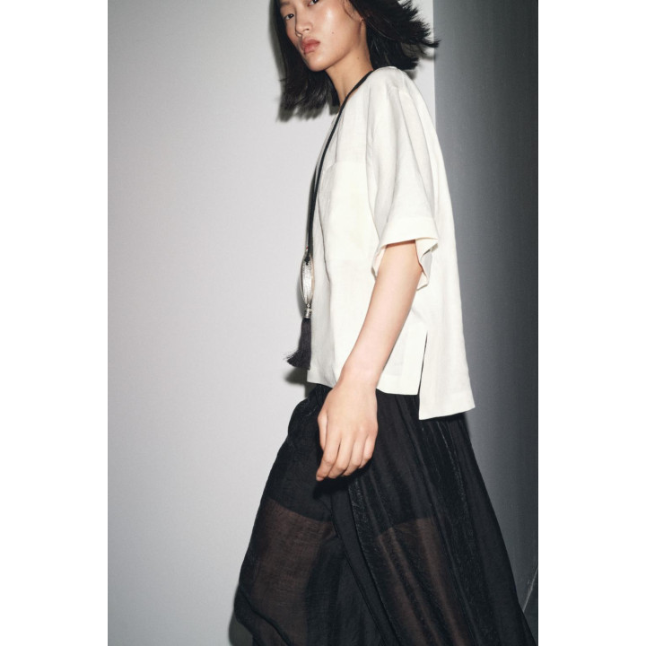 ТОП ИЗ ЛЬНА С КОРОТКИМИ РУКАВАМИ ZW COLLECTION