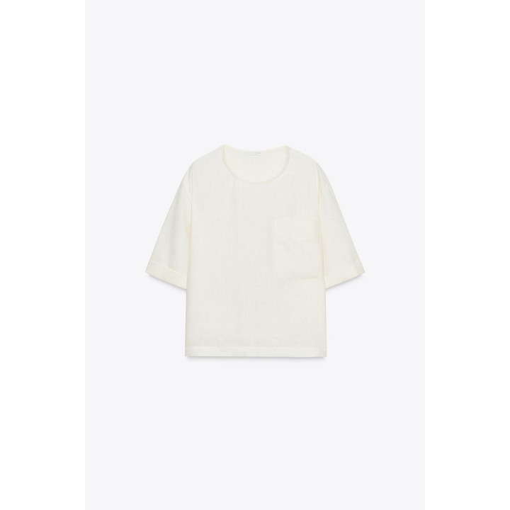 ТОП ИЗ ЛЬНА С КОРОТКИМИ РУКАВАМИ ZW COLLECTION