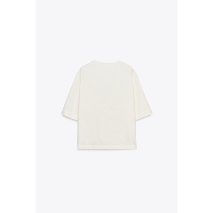 ТОП ИЗ ЛЬНА С КОРОТКИМИ РУКАВАМИ ZW COLLECTION