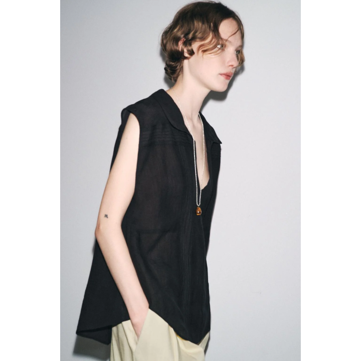 РУБАШКА ИЗ СМЕСИ РАМИ СО СБОРКАМИ — ZW COLLECTION