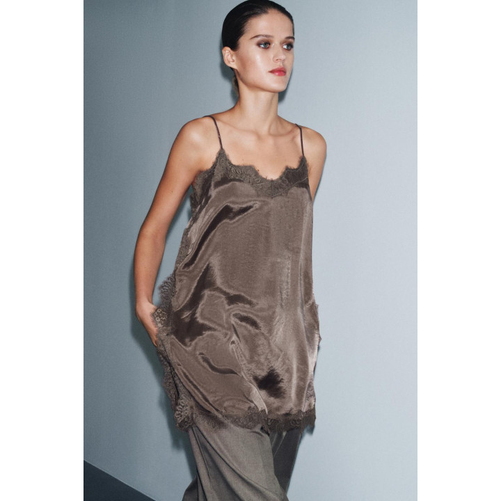 Топ-камисоль с кружевными аппликациями zw collection