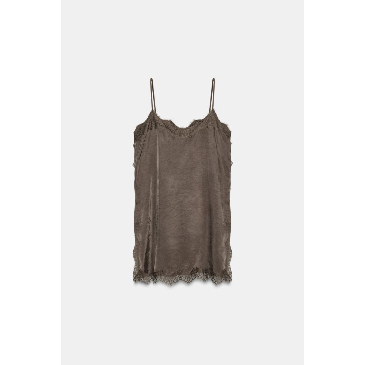 Топ-камисоль с кружевными аппликациями zw collection