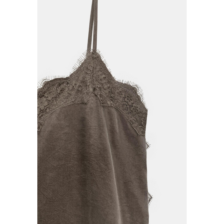 Топ-камисоль с кружевными аппликациями zw collection