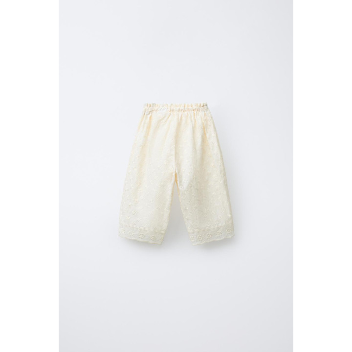 ПРЯМЫЕ БРЮКИ С ЦВЕТОЧНОЙ ВЫШИВКОЙ