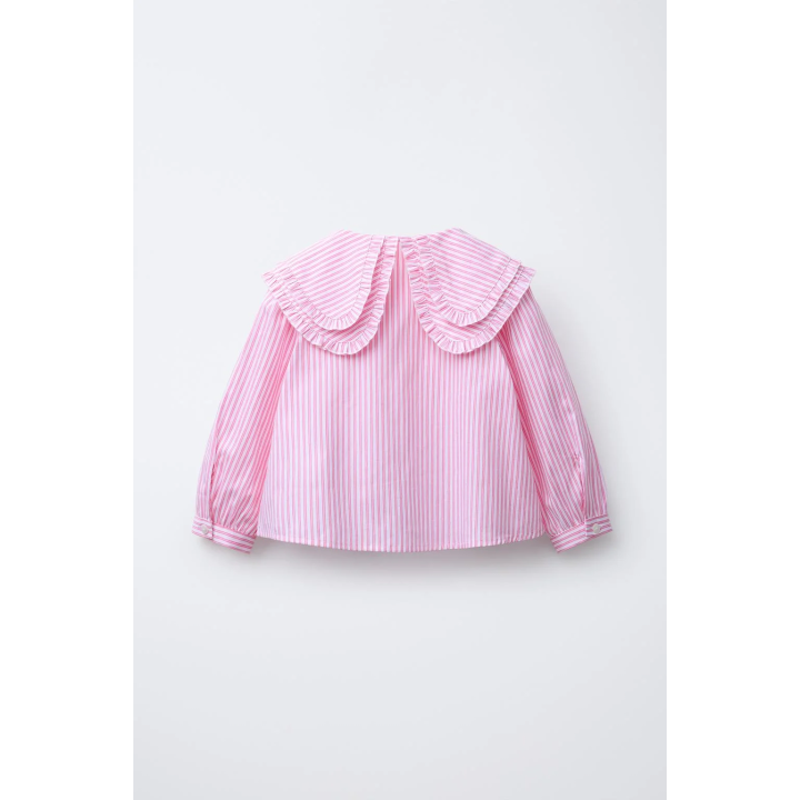 РУБАШКА В ПОЛОСКУ С ДВОЙНЫМ ВОРОТНИКОМ