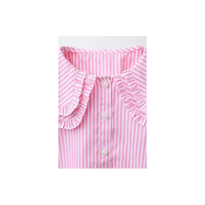 РУБАШКА В ПОЛОСКУ С ДВОЙНЫМ ВОРОТНИКОМ