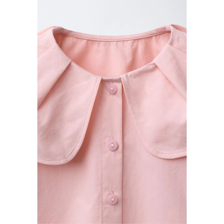 РУБАШКА С КРУГЛЫМ ВОРОТНИКОМ