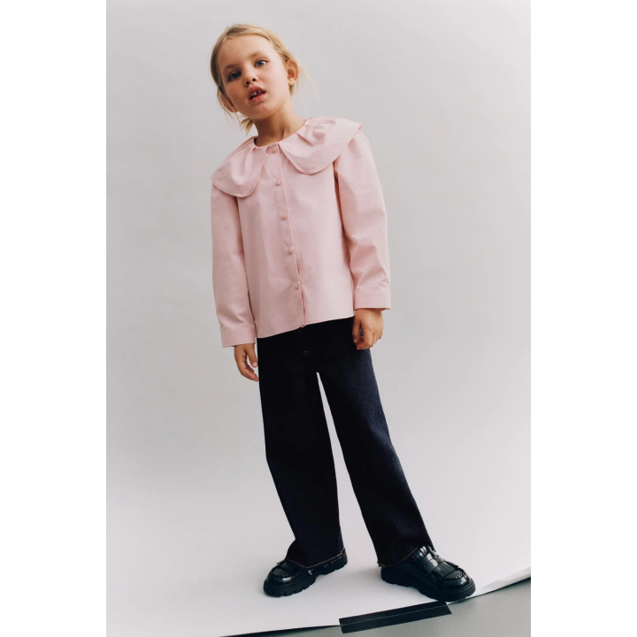 РУБАШКА С КРУГЛЫМ ВОРОТНИКОМ