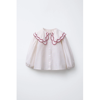 РУБАШКА В ПОЛОСКУ С ДВОЙНЫМ ВОРОТНИКОМ