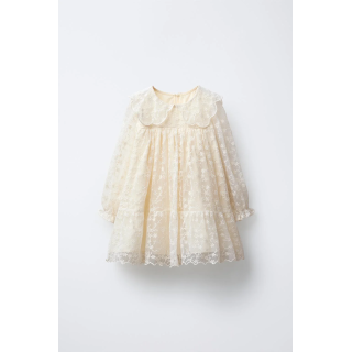 ПЛАТЬЕ ИЗ ПОЛУПРОЗРАЧНОЙ ТКАНИ С ВЫШИВКОЙ