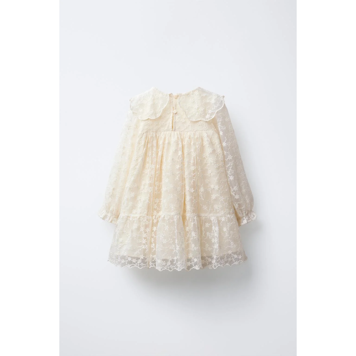 ПЛАТЬЕ ИЗ ПОЛУПРОЗРАЧНОЙ ТКАНИ С ВЫШИВКОЙ