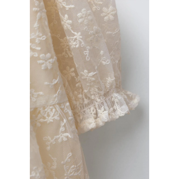 ПЛАТЬЕ ИЗ ПОЛУПРОЗРАЧНОЙ ТКАНИ С ВЫШИВКОЙ