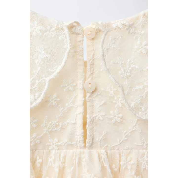 ПЛАТЬЕ ИЗ ПОЛУПРОЗРАЧНОЙ ТКАНИ С ВЫШИВКОЙ