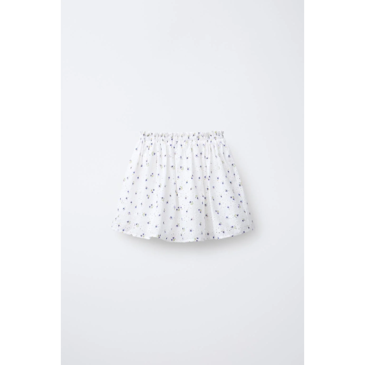 ЮБКА-ШОРТЫ С ВЫШИВКОЙ И ЦВЕТОЧНЫМ ПРИНТОМ