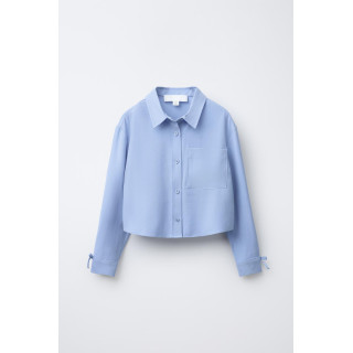 РУБАШКА СТРУЯЩЕГОСЯ КРОЯ С БАНТАМИ