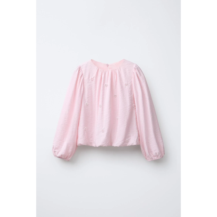 АТЛАСНАЯ БЛУЗКА С ЖЕМЧУГОМ